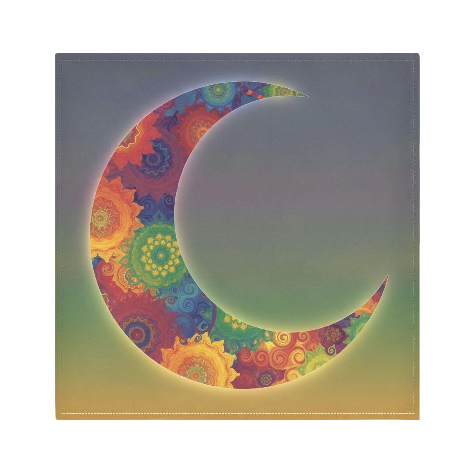 Ttgoth Mandala Moon Cloth Napkin Set of 4 Washable & Reusable Dinner Napkins for Dining Table, Banquets, Wedding, Party, 50x50 cm