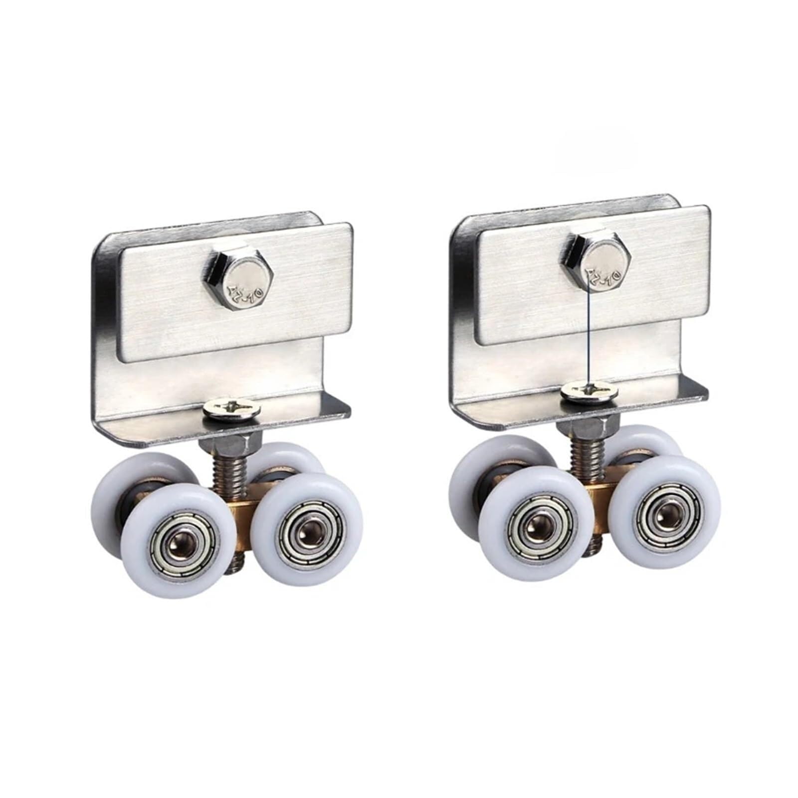 Wangshaowei 2Pcs Shower Door Rollers 1/2Pc Sliding Door Pulley Roller Full Copper Bearing Wear Resistant Noise Reduction Shower Room(2Pcs)