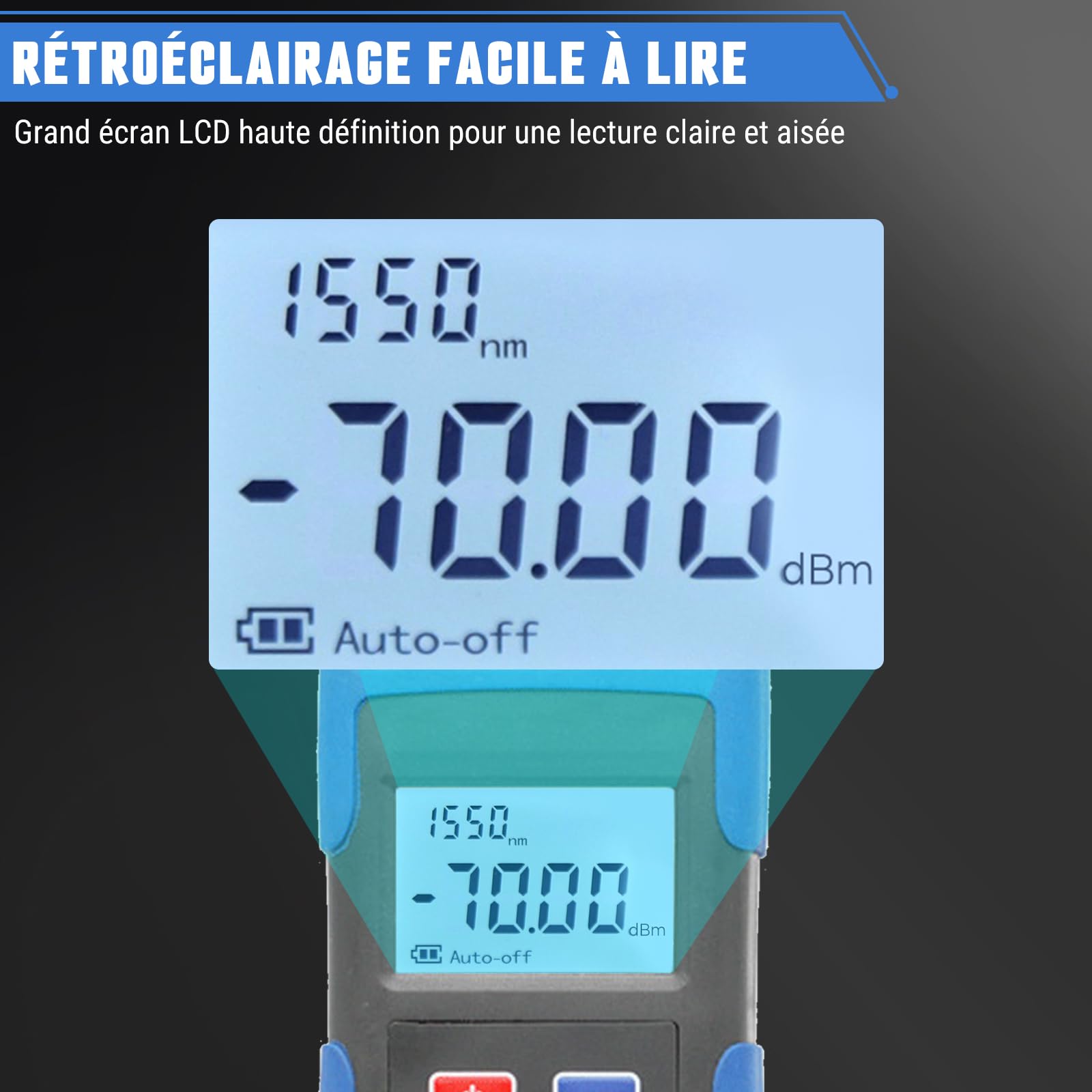 Testeur électrique TL510 testeur de puissance optique, détecteur -70~+10dBm