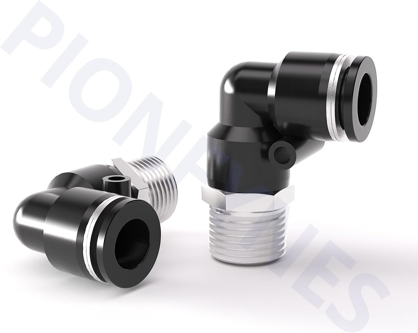 10PCS Push to Connect Fittings 1/4 Inch Tube OD x 1/4 Inch NPT Thread Pneumatic Male Elbow Quick Connect Air Line Fittings