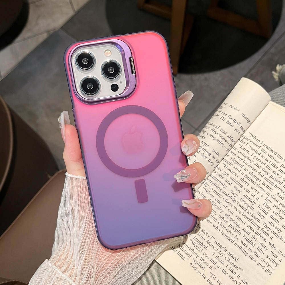 Étui magnétique iPhone 15 Pro Max paillettes violet coque mate