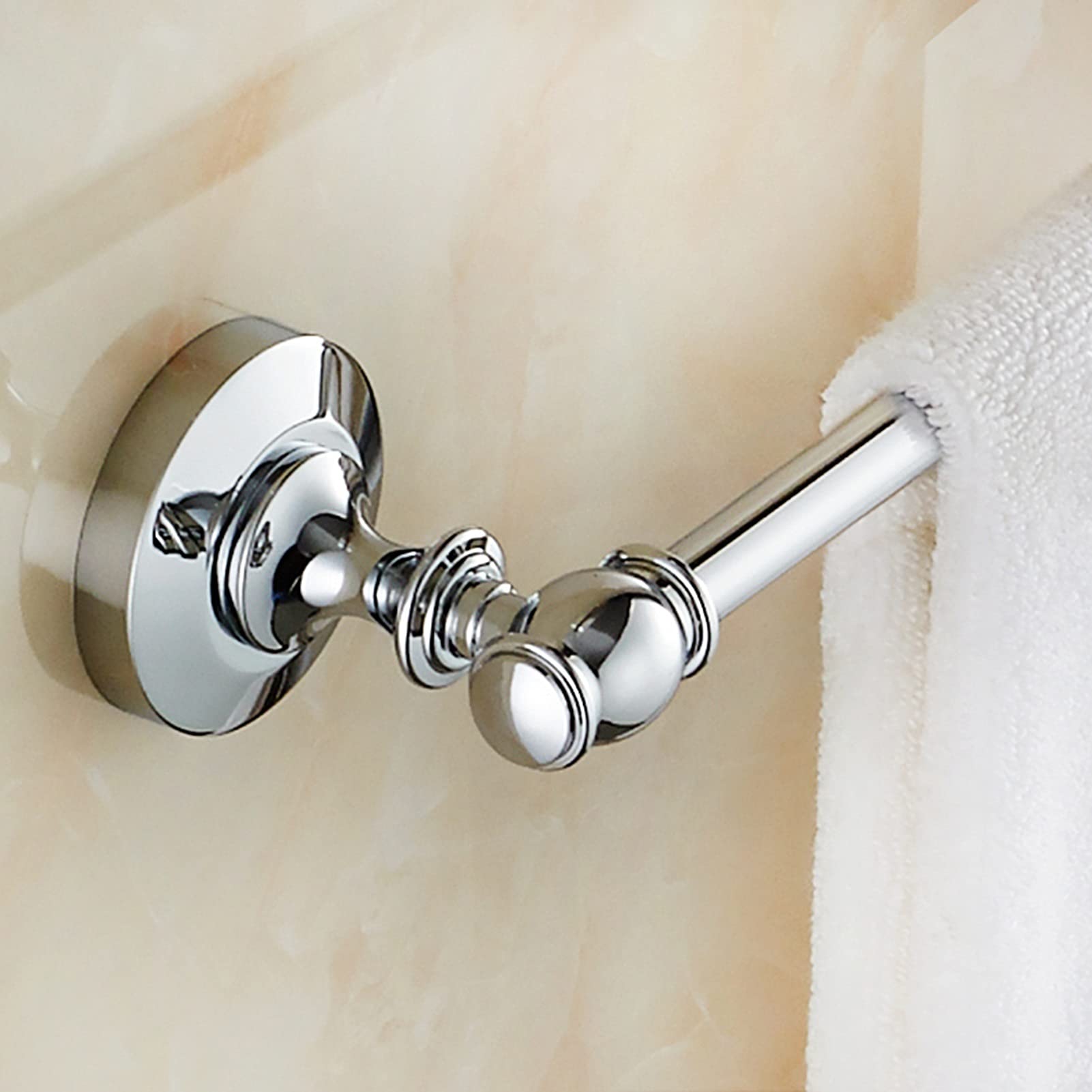 Portasciugamani moderno in rame, 70 cm, montaggio a parete, con finitura cromata lucida, per bagno o cucina