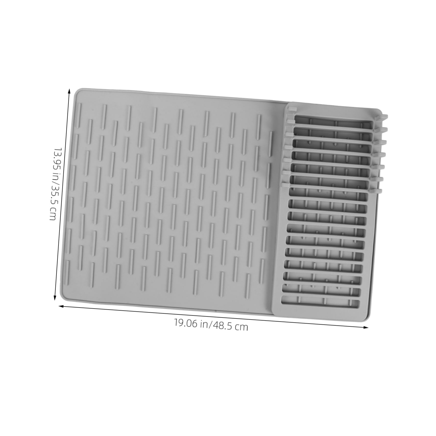 Silikon-Abtropfmatte für Küchenspüle, großes Drainage-Design, 48,5 x 33,5 cm, rutschfest, leicht zu reinigen, perfekt zum Trocknen von Geschirr und Küchenutensilien