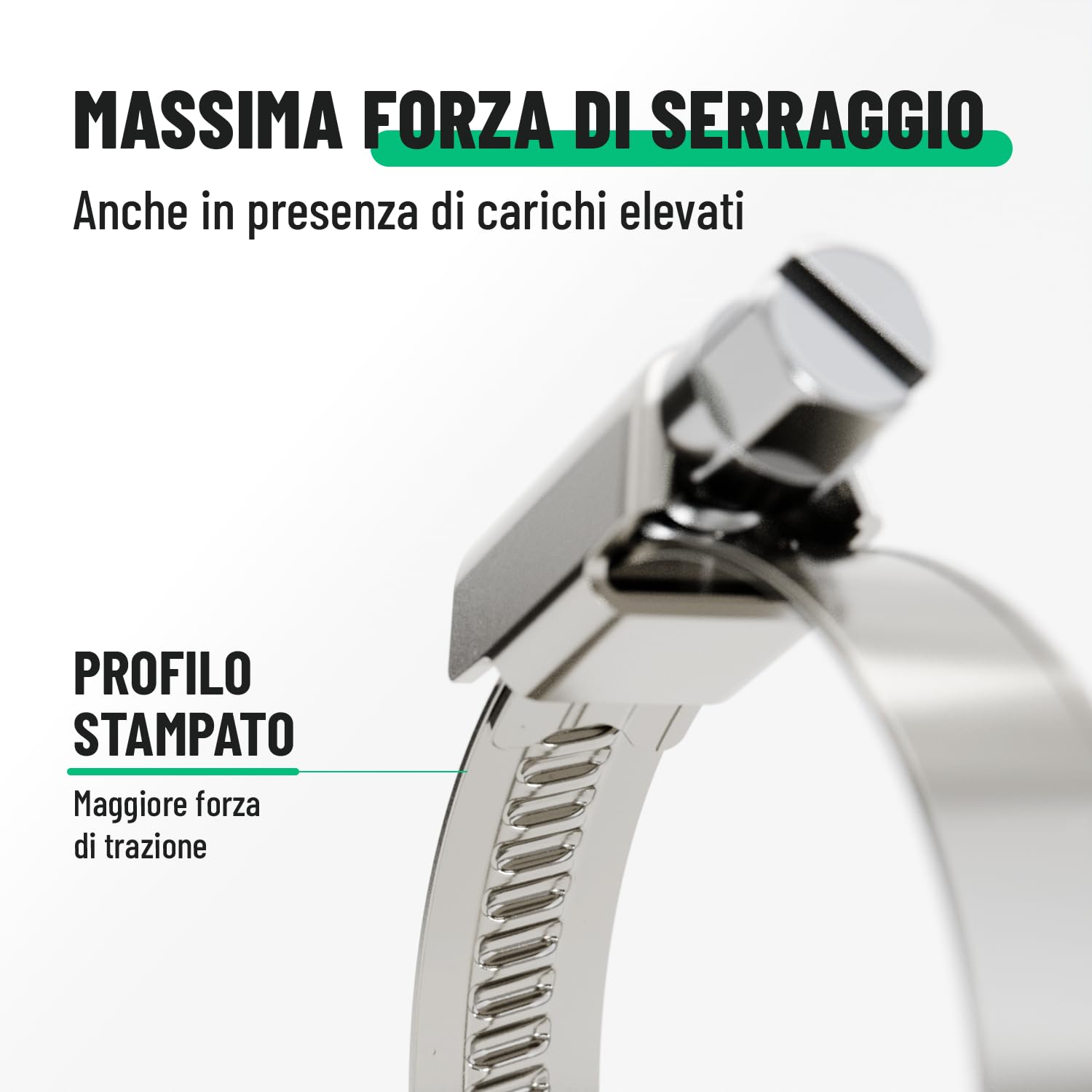 greate 10x fascette stringitubo acciaio inox 25-40 mm - fascette a vite regolabile con larghezza banda 9 mm - per piscina, stagno, lavatrice e altro