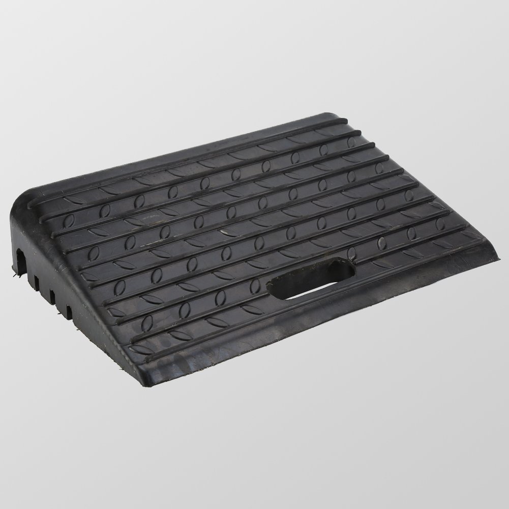 Paquete de 2 rampas para aceras de Caucho Negro de Alta Resistencia, Caucho sintético Duradero, 48,5 x 30 x 9,5 cm, para Movilidad en Silla de Ruedas y Acceso para discapacitados