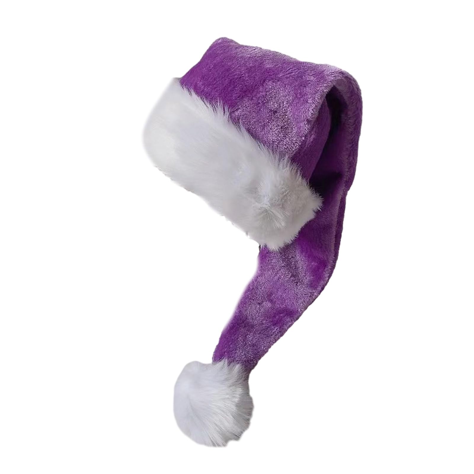 Buxuaaaa Santa Hat Thicken Plush for Holiday Comfort Liner Christmas New Year Symbol Cap with White Brim Adult Santa Hat