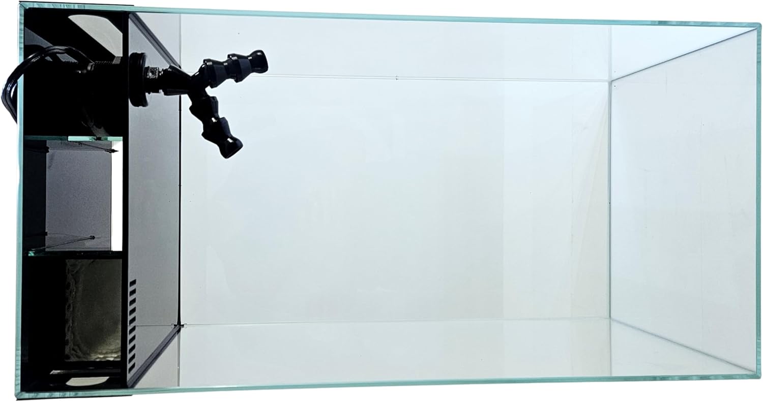 Lifegard Aquatics Lifegard Ultra Low Iron Glass Crystal Aquarium with Built-in Side Filter 45° Beveled Edge 4.1 Gallons, Clear