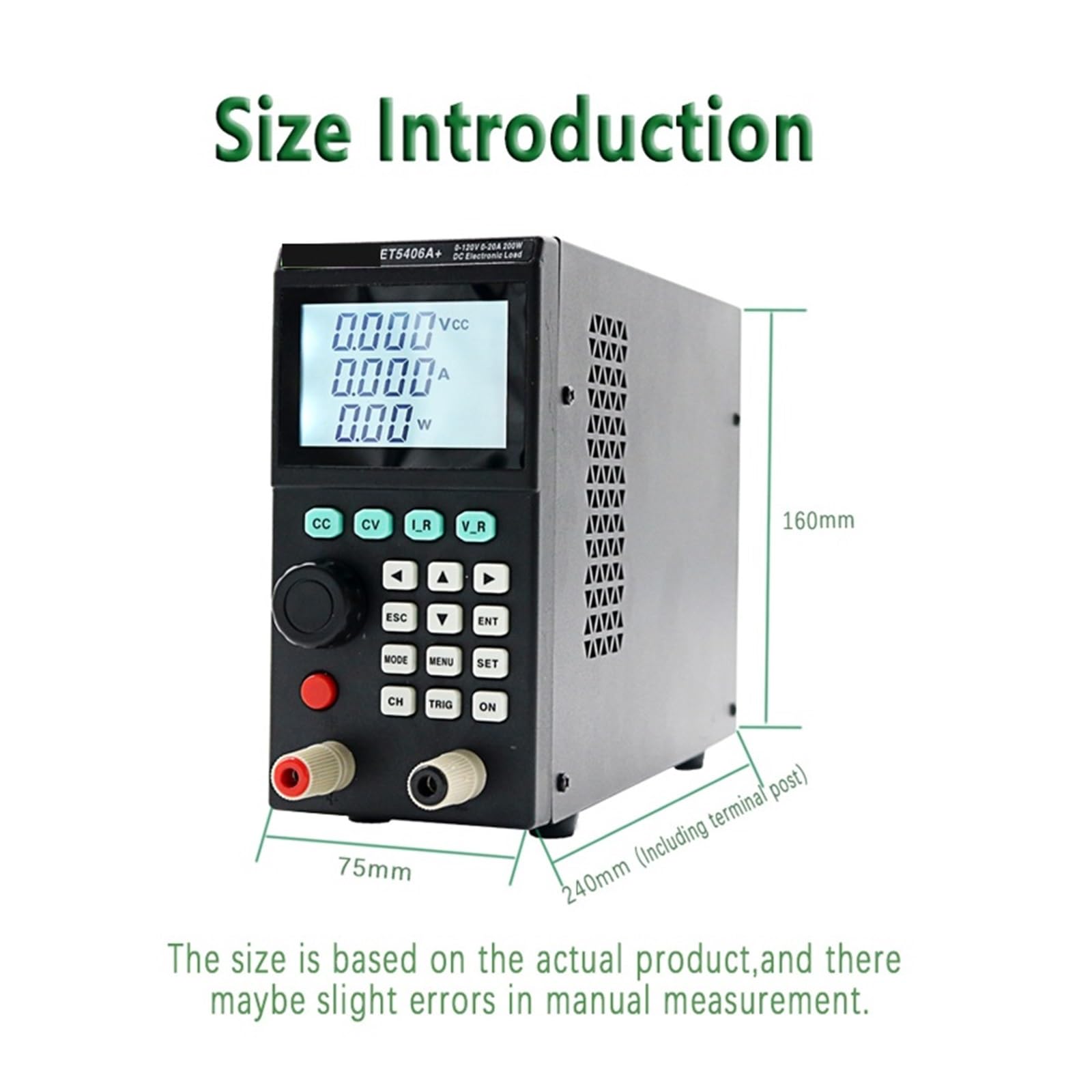 DC Elektronische Last ET5407A+ ET5406A+ 200W 0-180V 0-30A, programmierbare elektronische 1mV/1mA Batterietester CC/CV/CR/CP-Test Widerstandsmessung(ET5406A Plus)