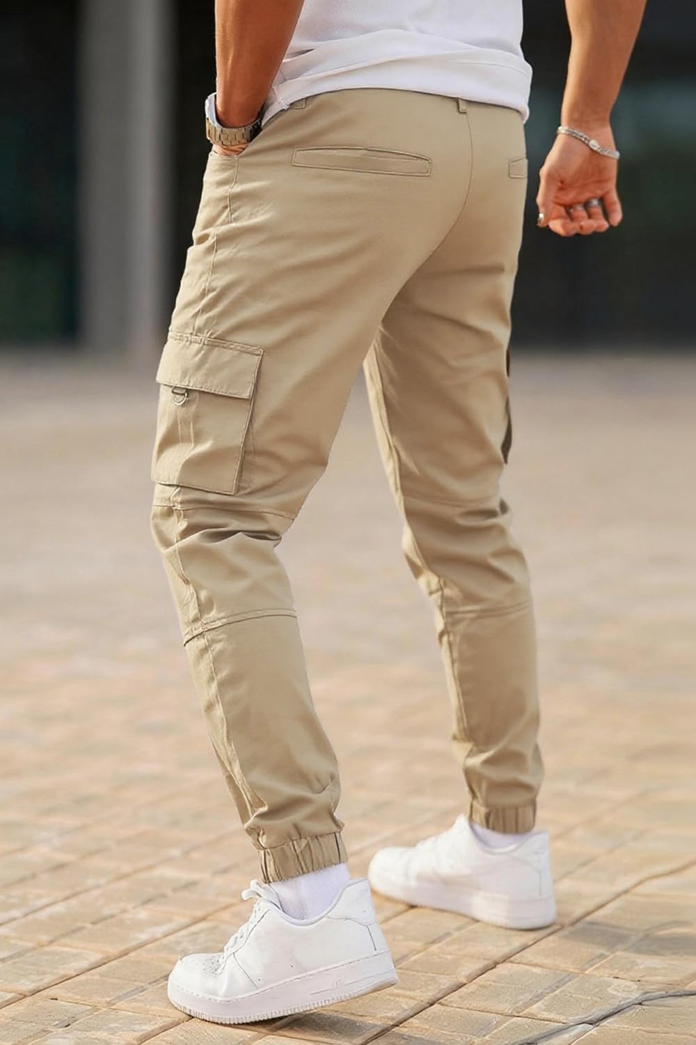 GINGTTO Pantalones Cargo Hombre Slim Elásticos Jogger