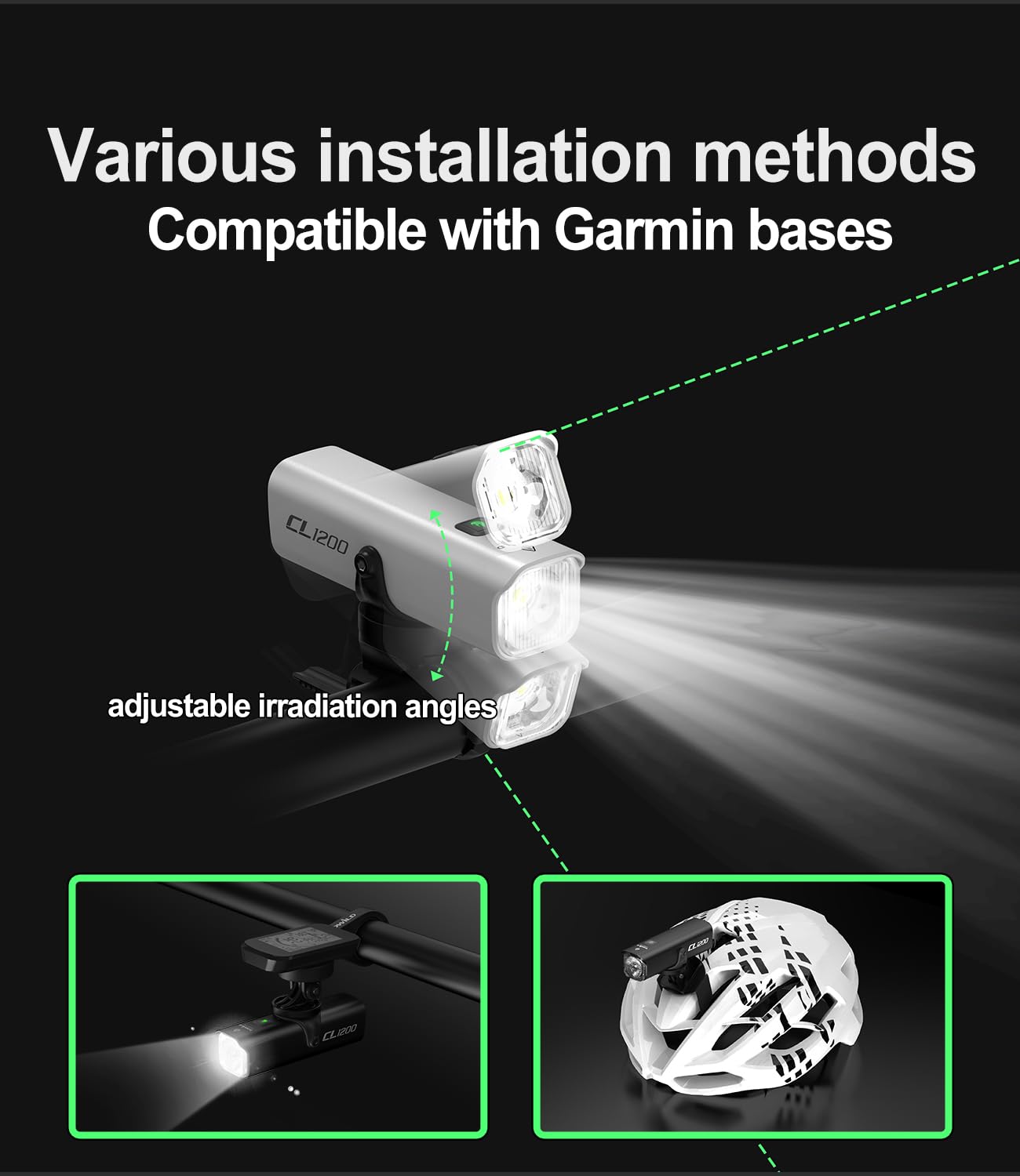 Amazon | TOWILD CL1200 ナイトライディング用自転車ライト Garmin