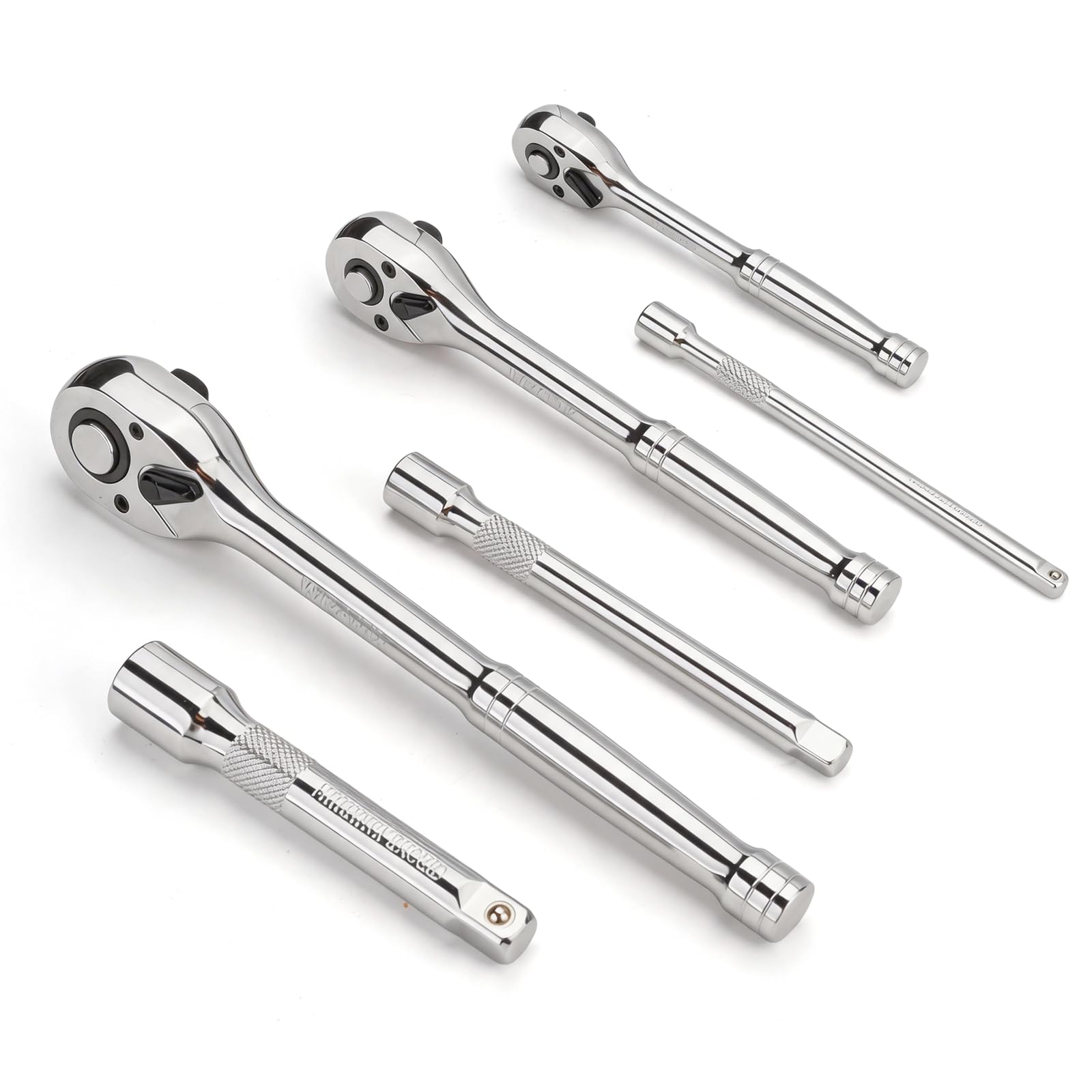 WRANIX 3/8" 1/4" 1/2" Drive 90-Tooth Ratchet Wrench Set with Extension Bar | Socket Wrenc…