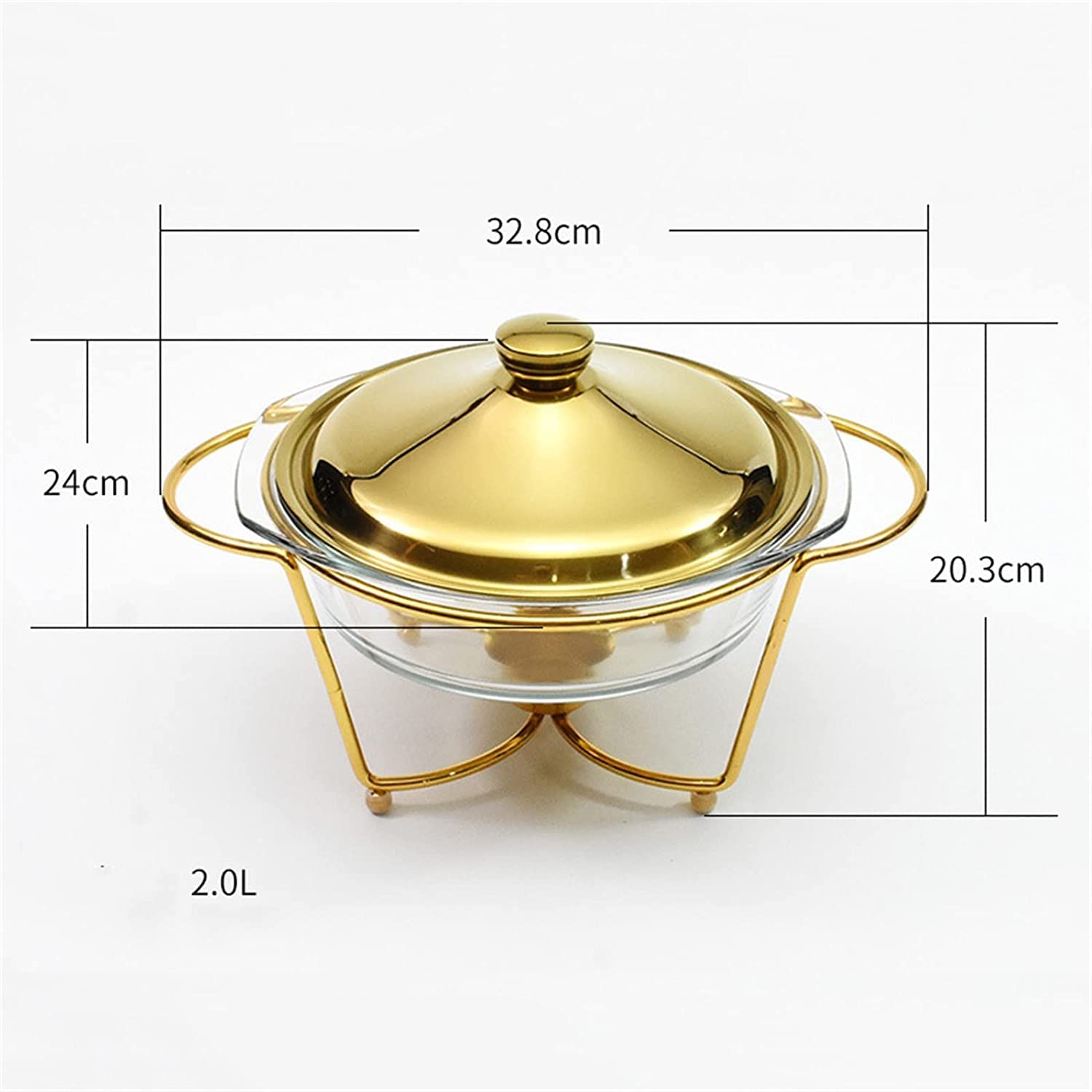 Platos redondos de 2 L con tapa de cristal, perfectos para bufés, fiestas y eventos, vajilla elegante y práctica