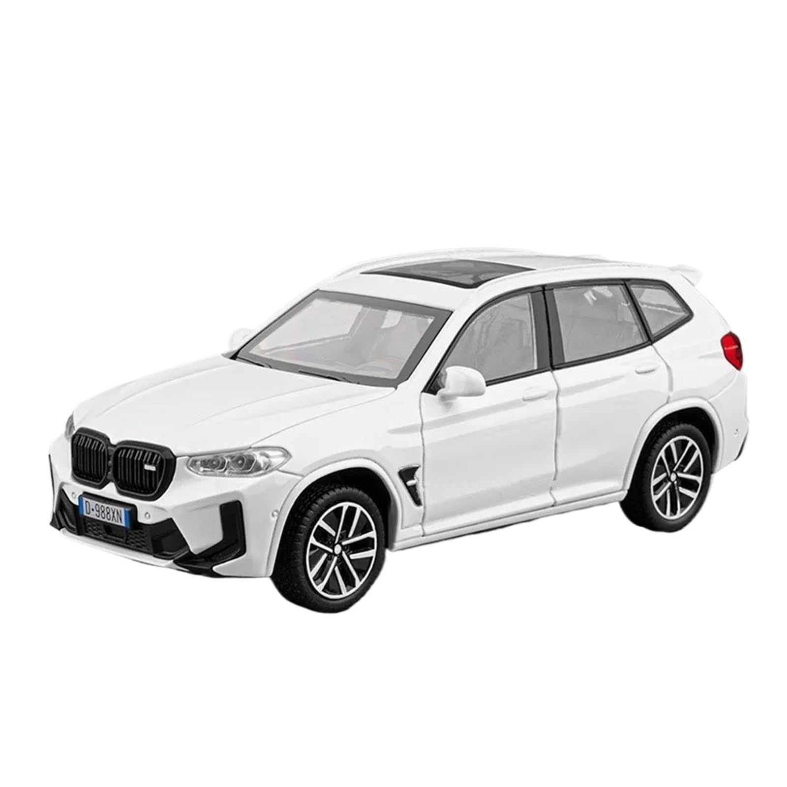 Alloy Body Detailed Interior 1:32 Scale for X3M Toy Car Model with Pull-back Sound and Light Function, Openable Doors, Alloy Material(Batteries not included)(White)