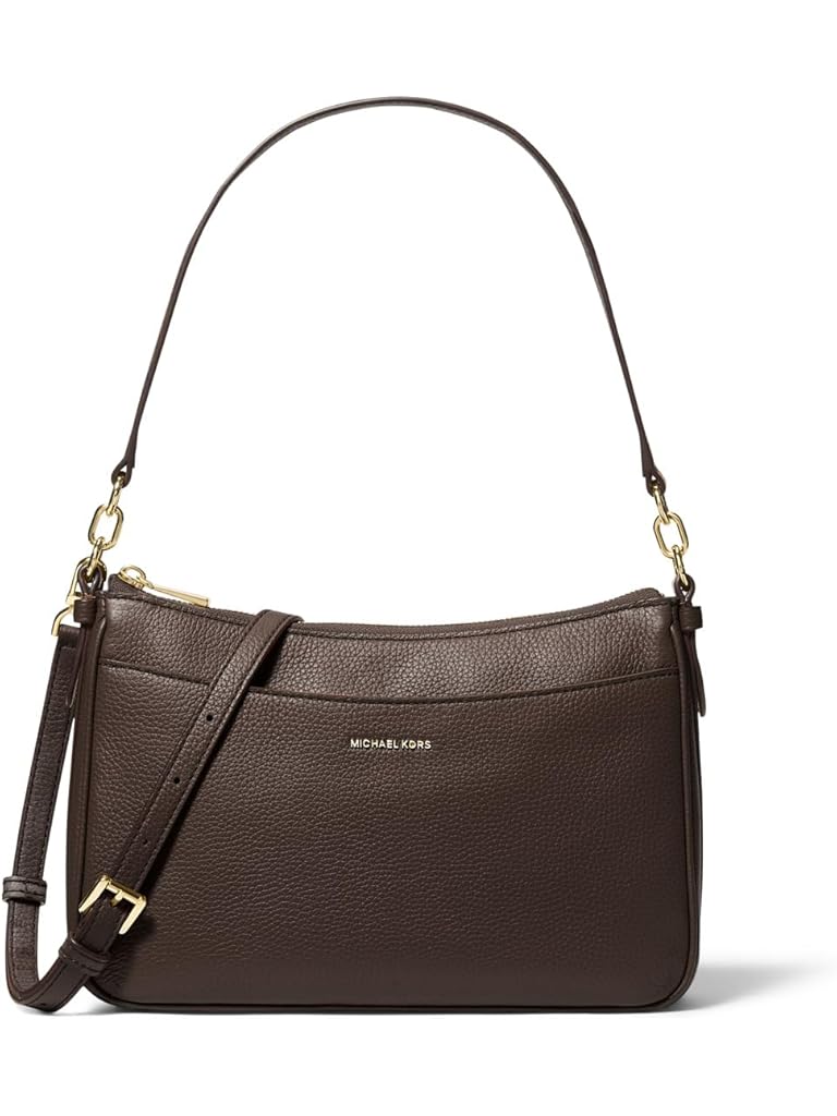 Brown Michael Kors Jet Set Medium Top Zip Pochette Xbody