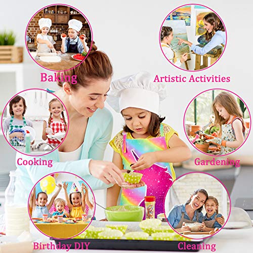 Mhjy Kids Apron Chef Hat Set,Cooking Kitchen Apron For Girls Boys Adjustable Child Apron With Pockets #TOP4