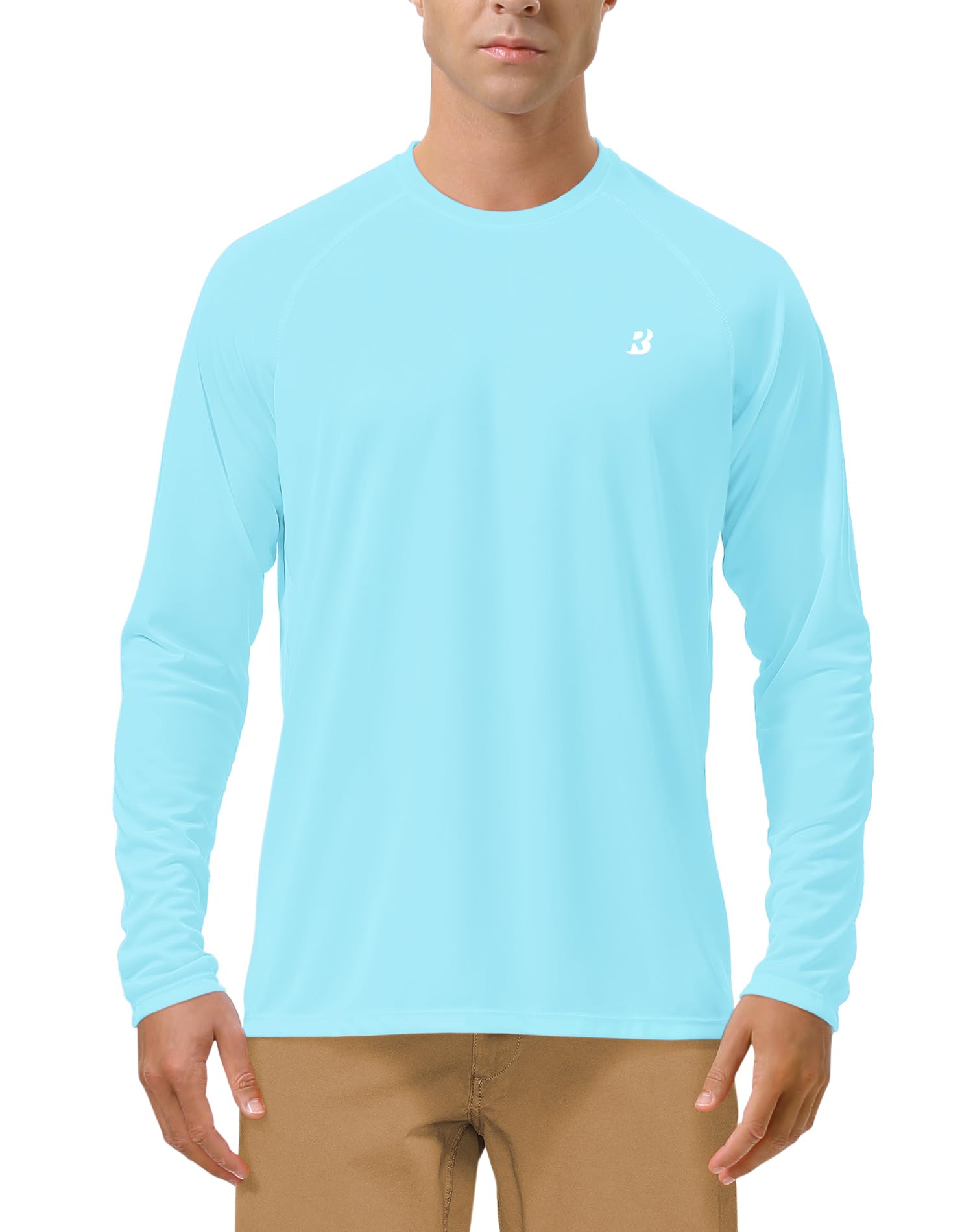 Roadbox Men's UPF 50+ UV Sun Protection Shirts, Long Sleeve Swim Rash Guard