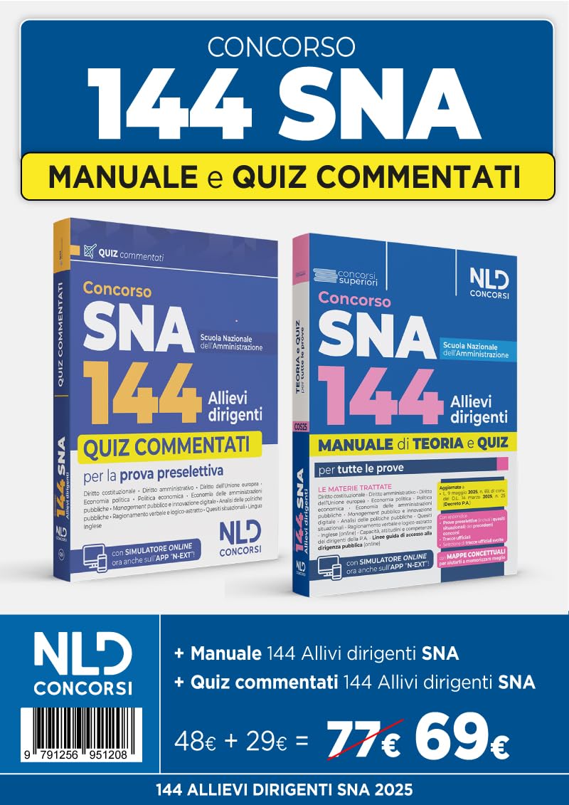 Concorso 144 posti allievi Sna. Manuale + quiz commentati per la preparazione al concorso 2025. Nuova ediz. Con espansione online
