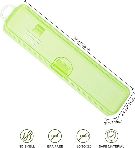 Miniatura 2 de Yeeco Paquete de 2 fundas para cepillos de dientes, funda de viaje para cepillos de dientes verde transparente, soporte de plástico para cepillos de