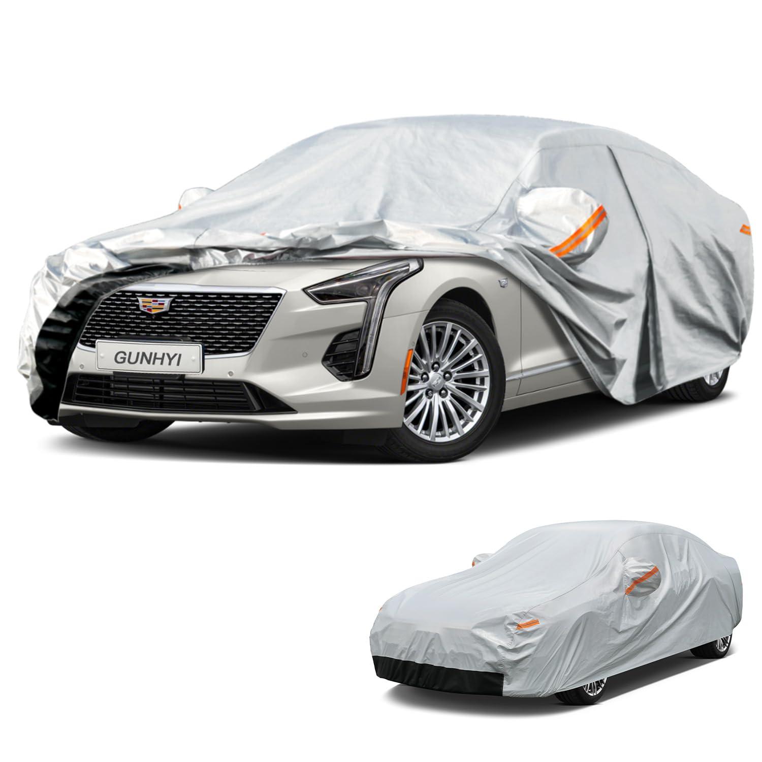GUNHYI 6 Layer Car Cover Custom Fit Cadillac CT6 (2016-2026) Waterproof All Weather, Heavy Duty Outdoor Snow Sun Rain Uv Protection (Ships from US Warehouse, Delivery 3-8 Days)