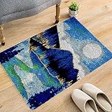 Izzya Mountains Pattern Latch Hook Kits, Sunrise Handmade Tapestry Kits, DIY Cross Stitch Rug Kit fo