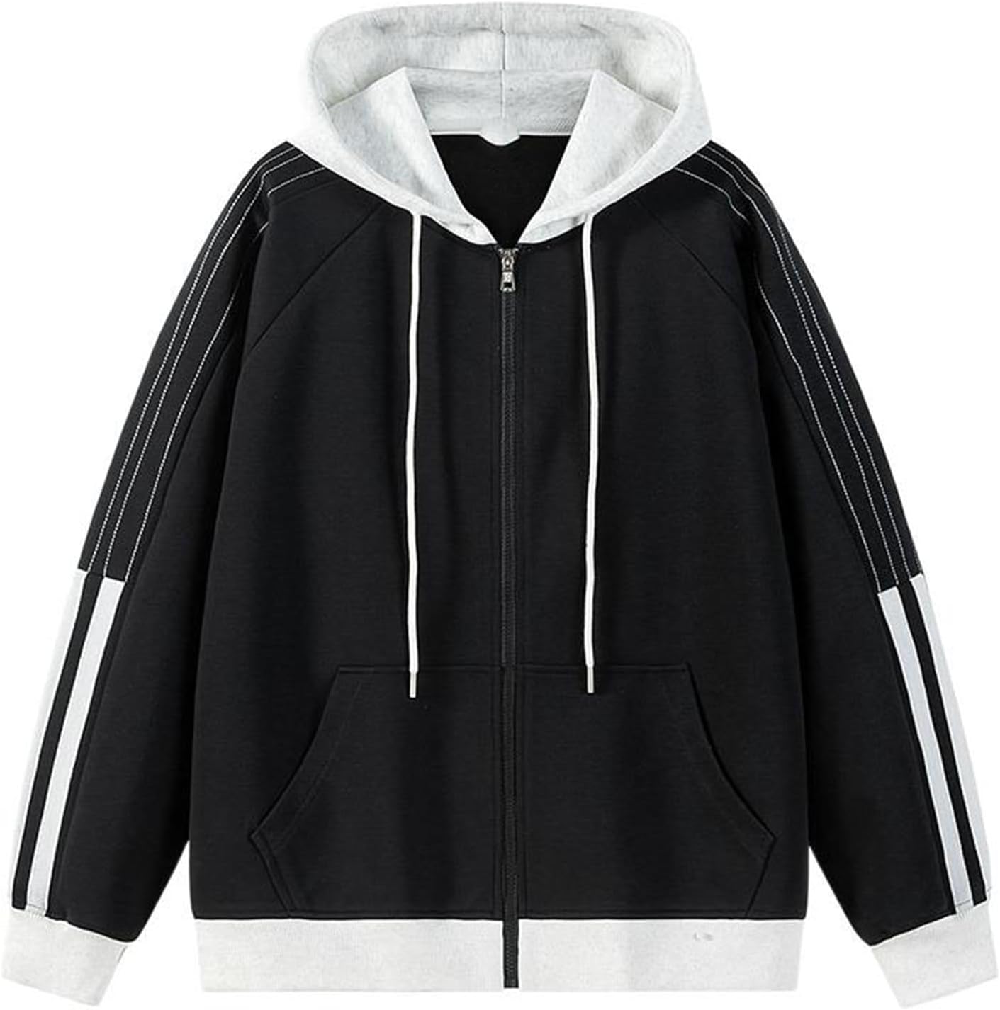 HSQIBAOER Men's Hooded Jacket Drawstring Casual Sporty Lightweight Running Sweatshirt Coats For Men