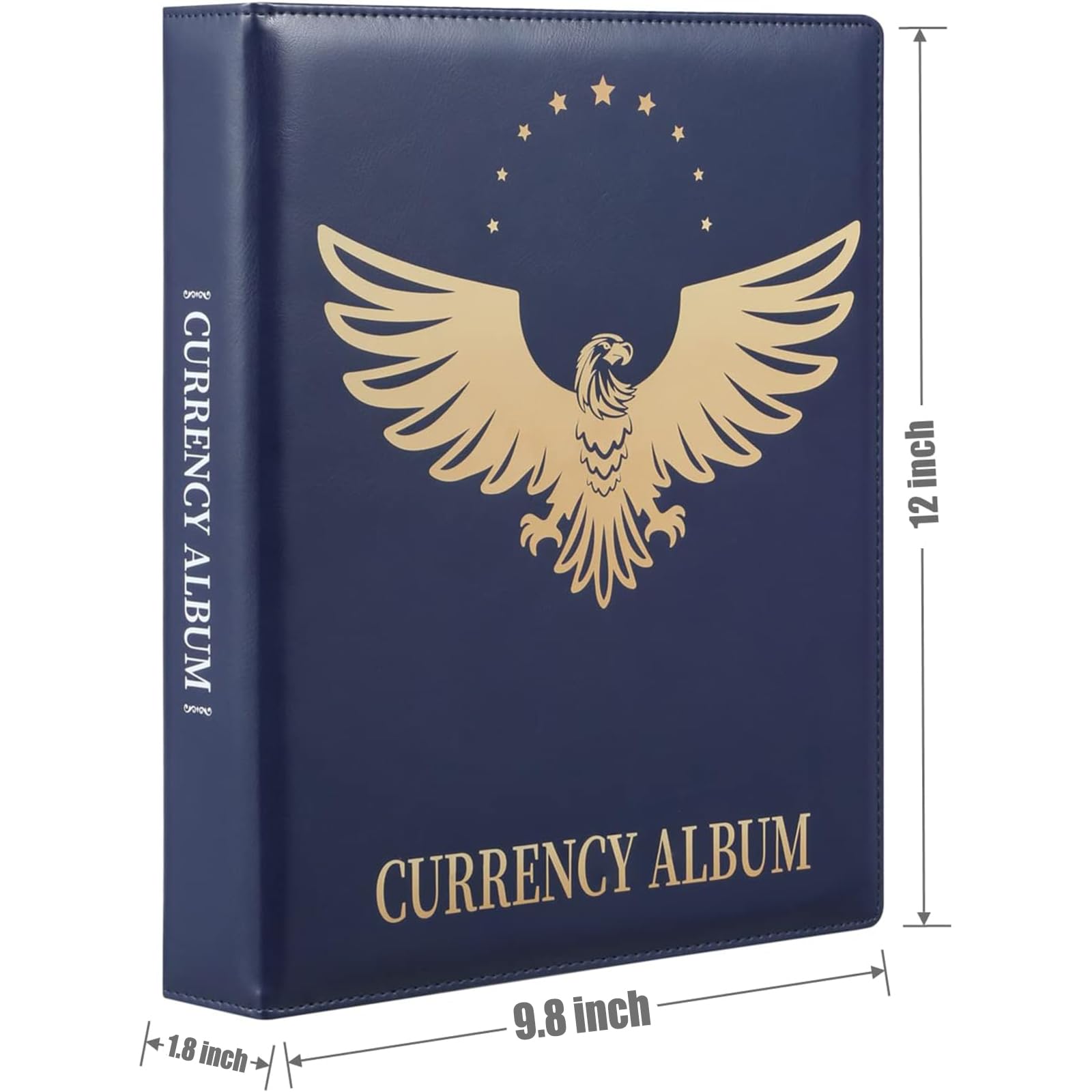 MUDOR Premium PU Banknote World Currency Collection Album, 90 Pockets Dollar Bill Holders for Collectors, Classic Paper Money Collecting Storage Book Album Binder Supplies (Blue)