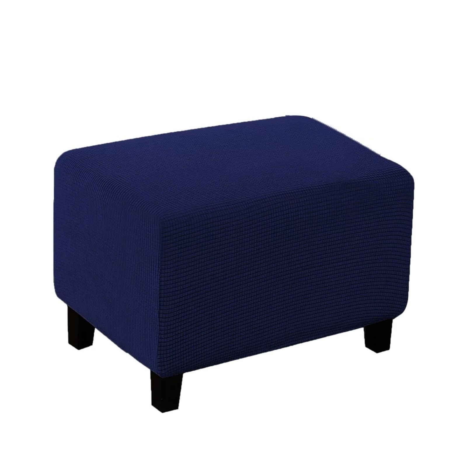 Housse élastique pour pouf rectangulaire bleu foncé