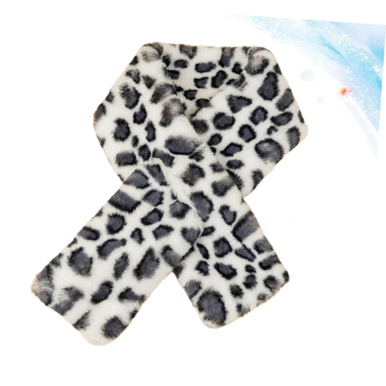 CALLARON 3pezzi Foulard Leopardo Autunno Inverno Scarf Calda Protezione Freddo Scarf Casual Per Donne Bianco