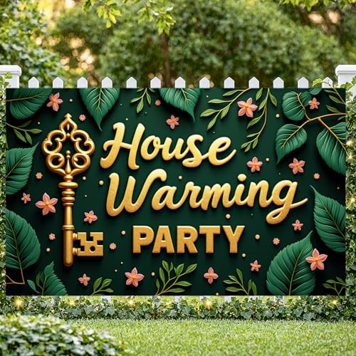 Fondo decorativo para fiesta House Warming 180x110 cm miniatura 3