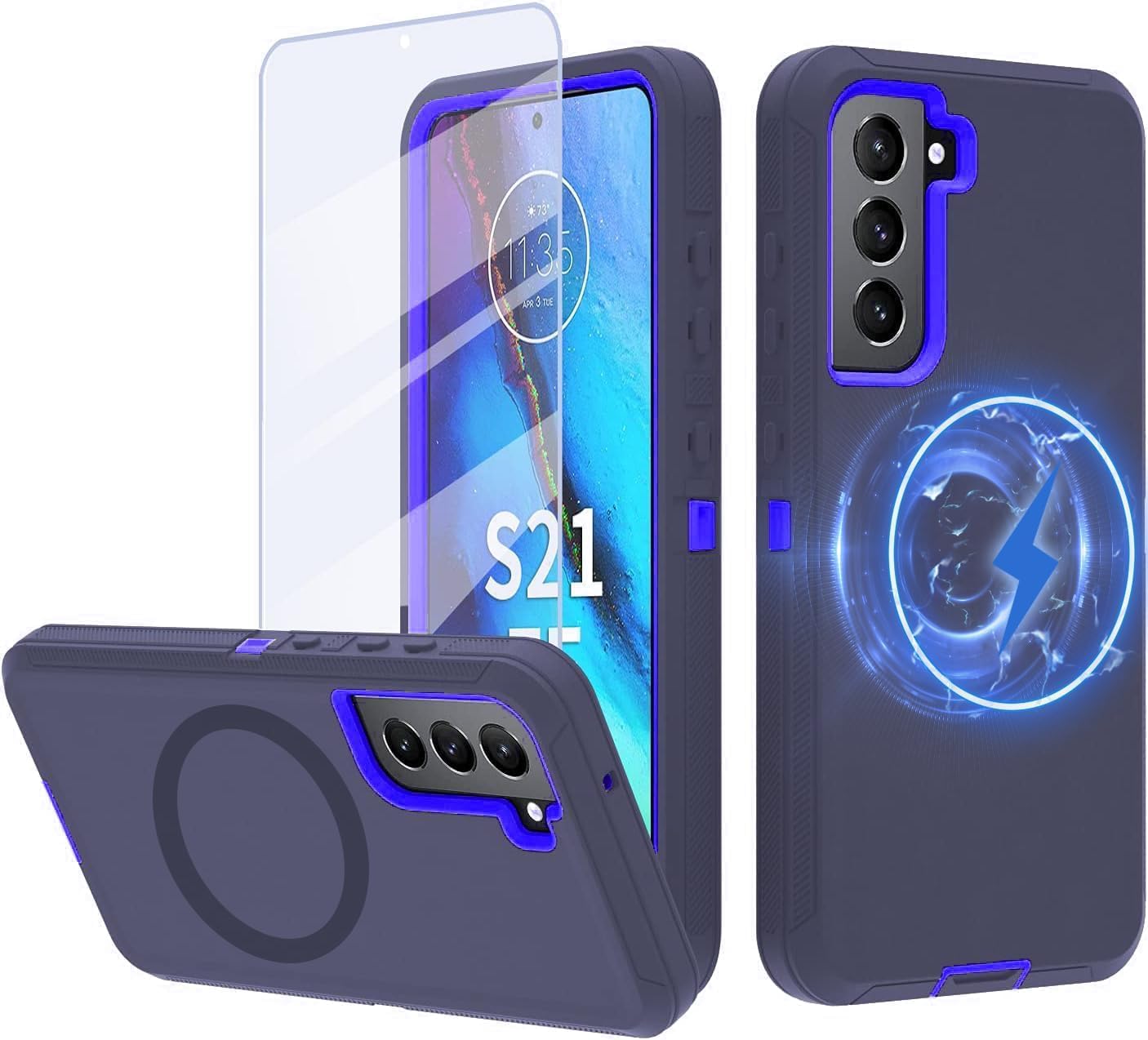 Galaxy S21 FE case,Samsung S21 FE 5g case S21 FE Heavy Duty case[ with Clip], [Shockproof] [Dropproof] [Dust-Proof], Compatible with Galaxy S21 FE/Galaxy S21 FE 5G