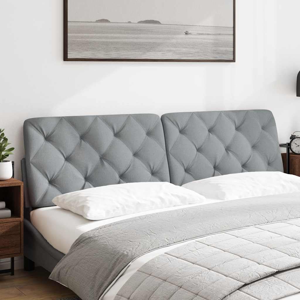 vidaXL Cabecero de Cama Acolchado Tela Gris Claro 180 cm