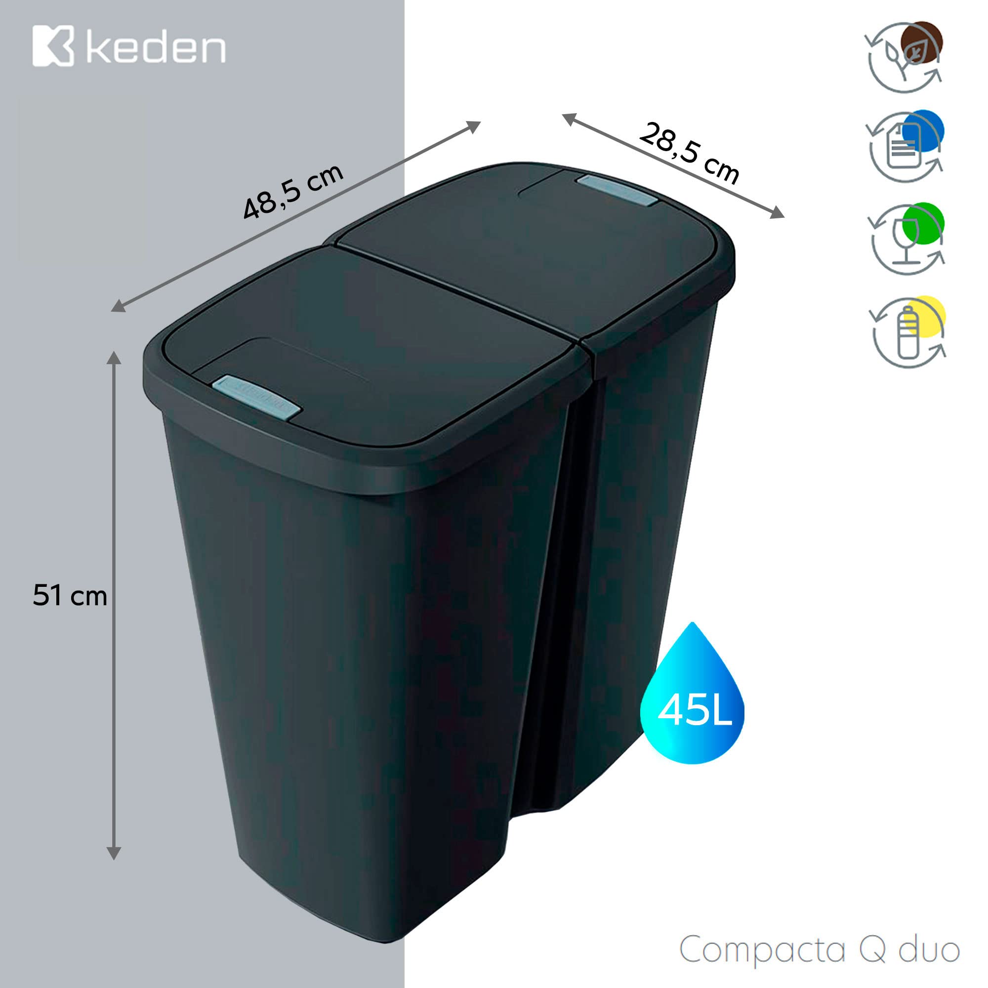 Cesti con coperchio Laundo, 2 pezzi