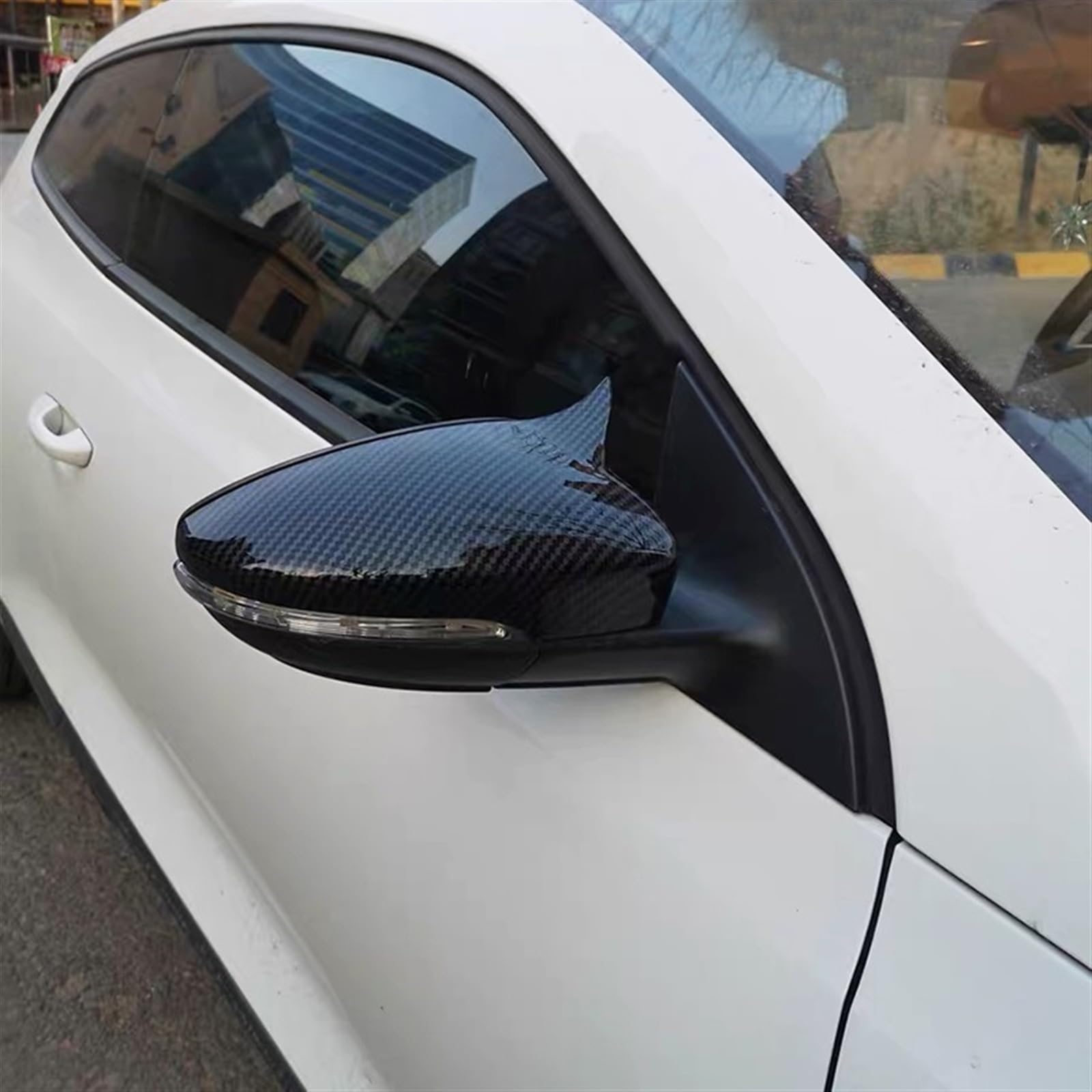 Specchietto retrovisore dell'automobile Per Scirocco Per PASSAT Per Beetle 2009-2018 Specchietto retrovisore laterale in fibra di carbonio per auto Coperchio corno bue