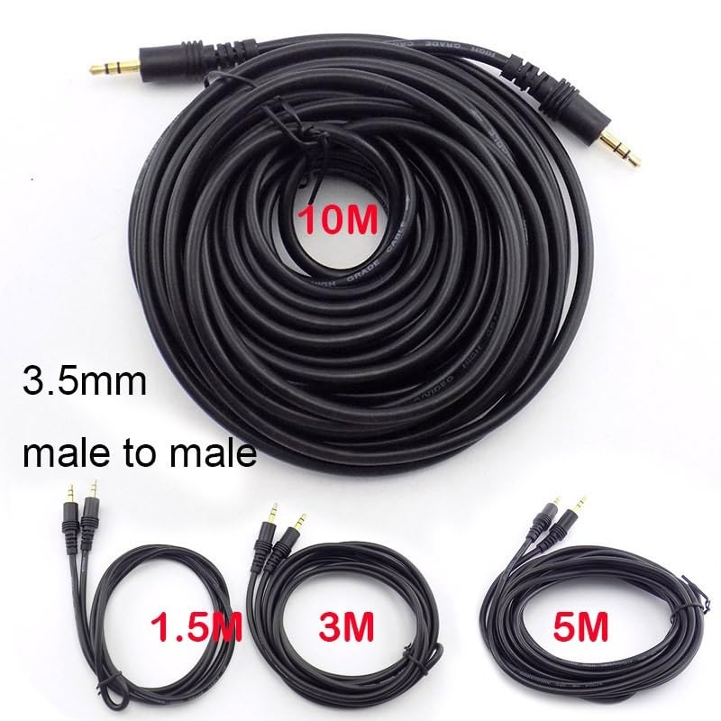 Cable auxiliar 3.5mm stereo macho a macho 1.5m miniatura 2