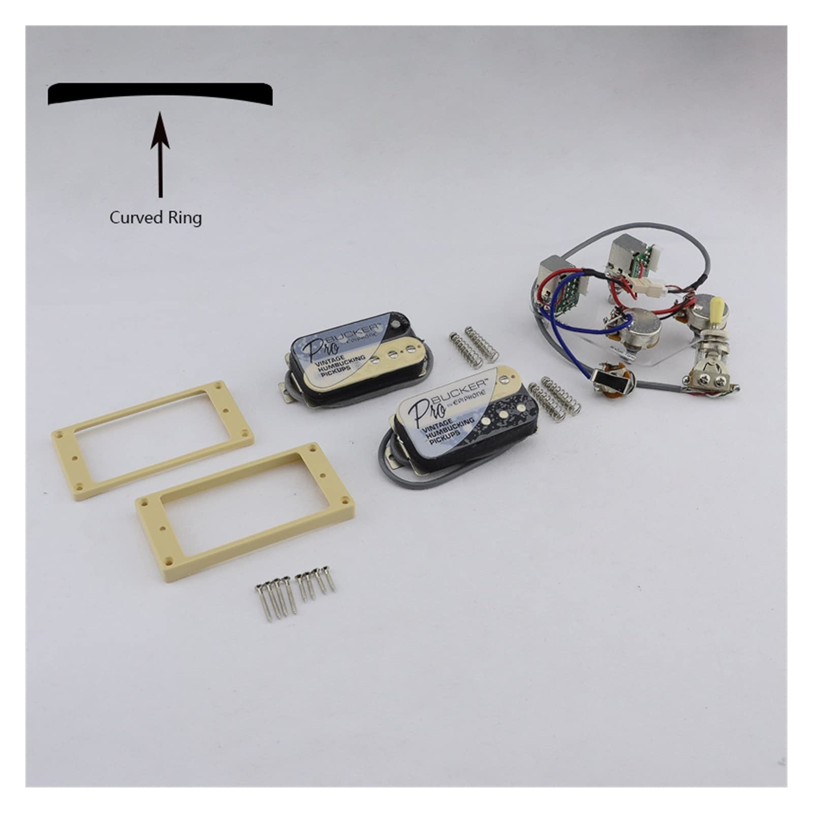 Gitara Elektryczna Alnico Humbucker Pickup Z Zestawem Ramek/wiązek Przewodów Do Gitary DIY Zestaw Przetwornik do Gitary Elektrycznej (Color : 01)