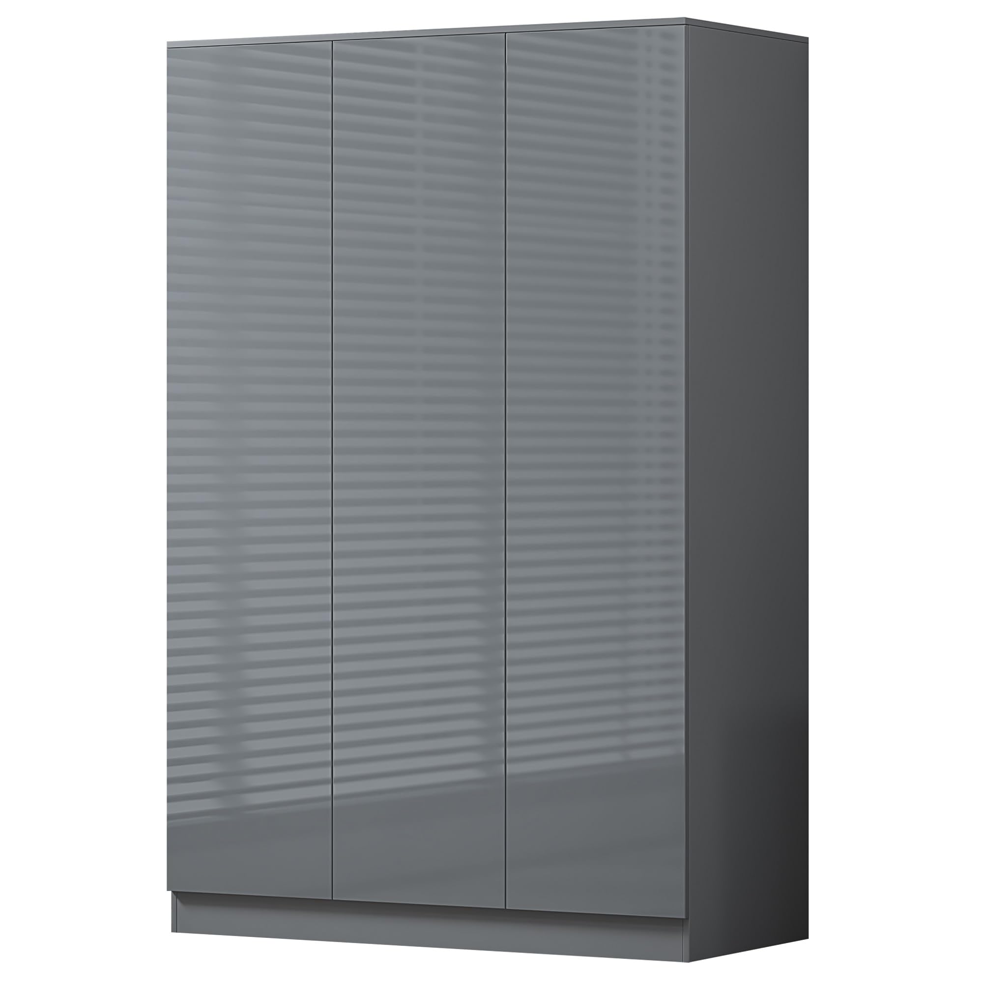 FWStyle 3 Door Wardrobe Grey Gloss