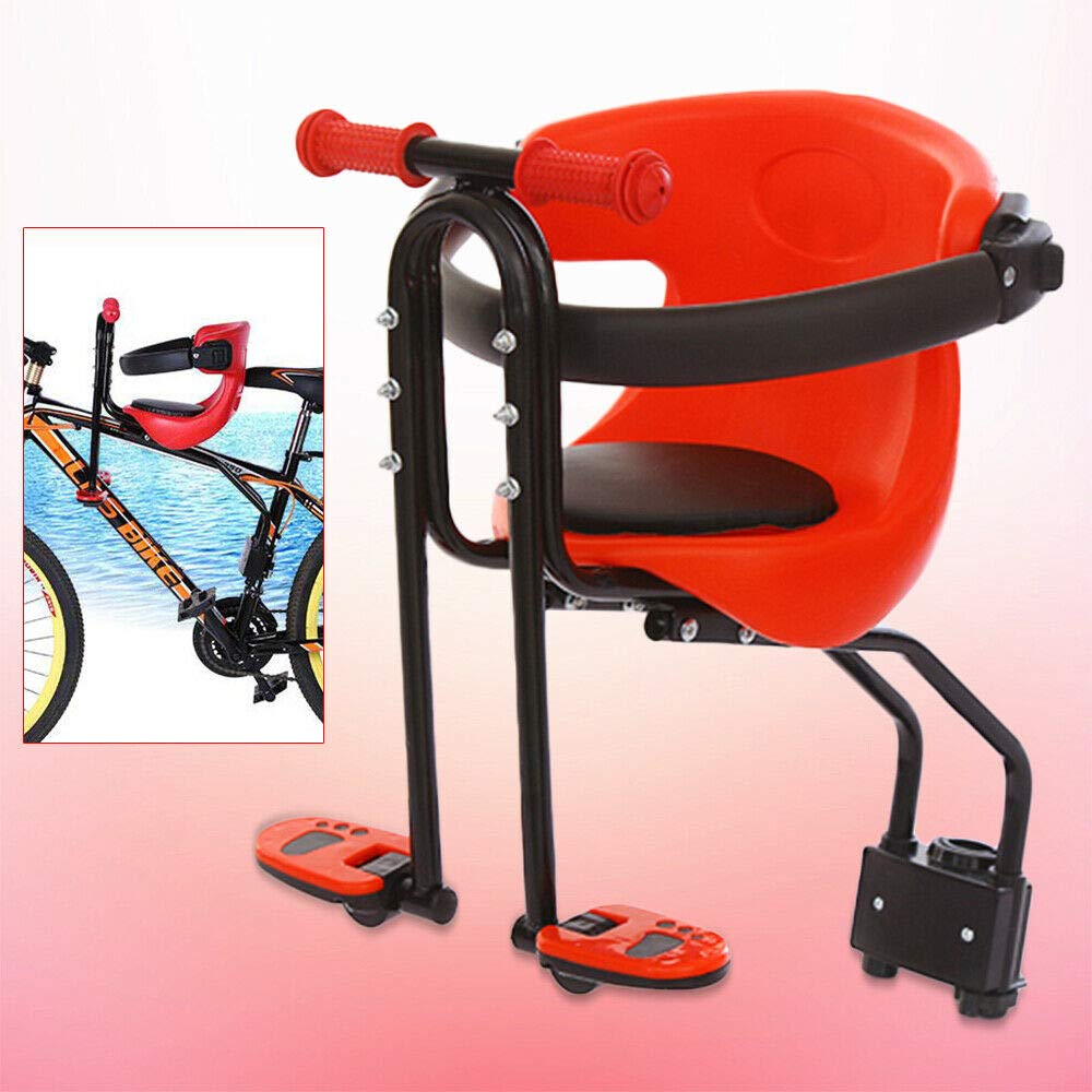 Seggiolino per bicicletta per bambini, 30 kg, montaggio frontale, sedile sicuro, con braccioli antiscivolo e pedali, 40 × 30 × 46 cm, per veicoli elettrici