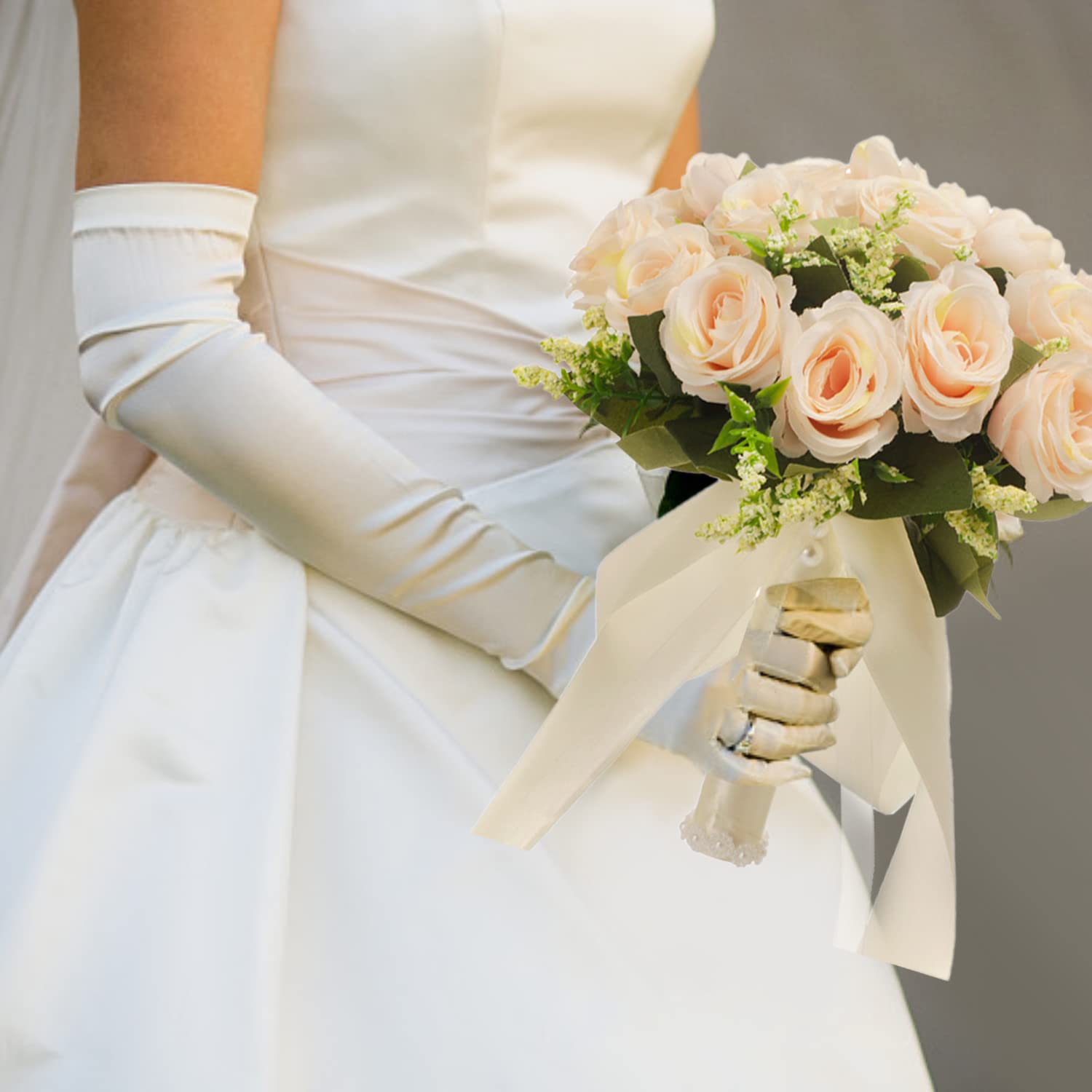 Bouquet de Mariée Fleurs de Rose Artificielles Romantique pour Mariage
