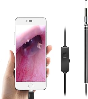 Ear Wax Removal Tool Endoscope, Ear Wax Remover Otoscope, Ear Camera 5.5mm Ear Scope with 6 LED Light, Ear Cleaner Tool for Windows PC, for Android System with OTG Function