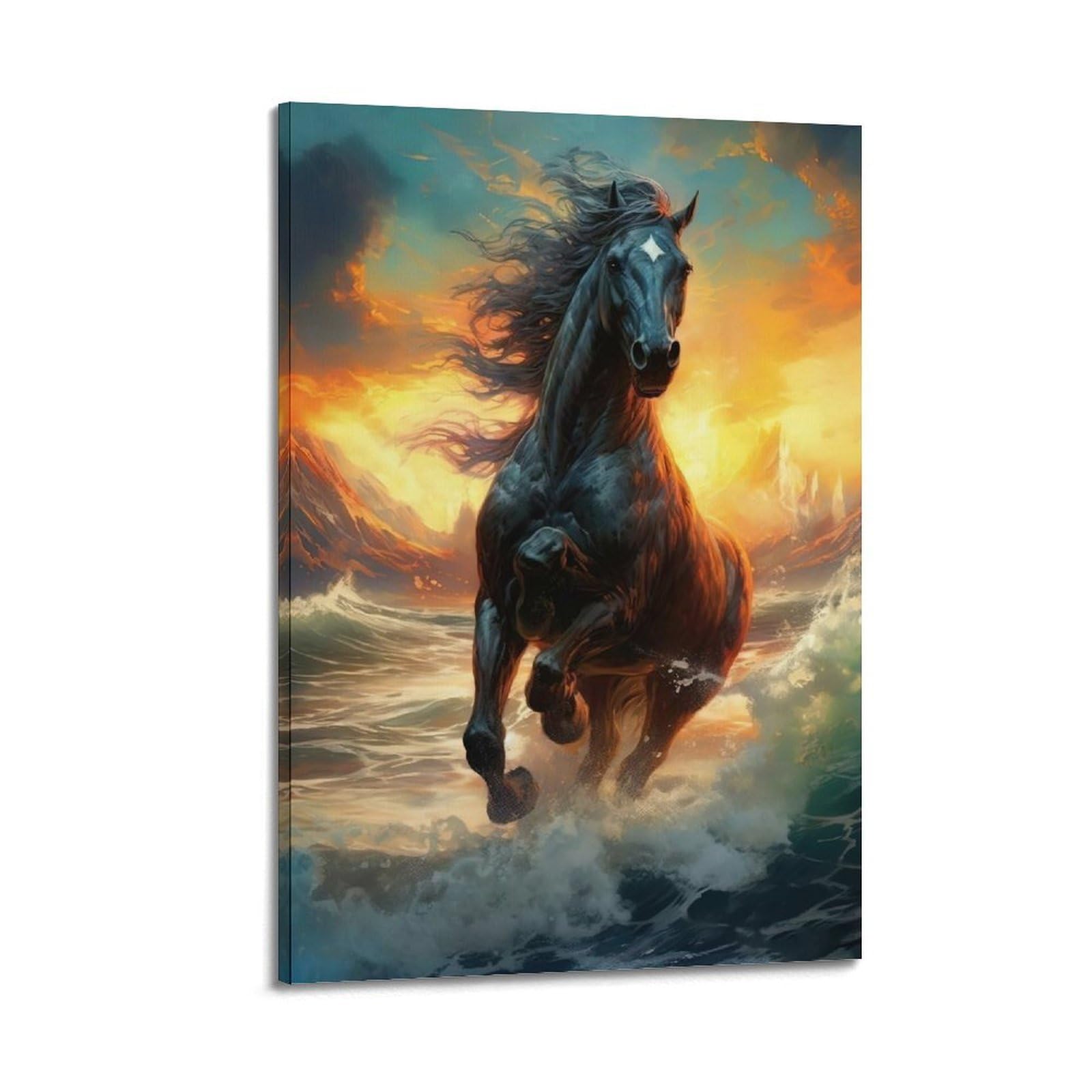 CXHJCA Animal Poster Prancing Horses Poster Decorative Painting Canvas Wall Posters And Art Picture Print Modern Family Bedroom Decor Posters 20x30inch(50x75cm)