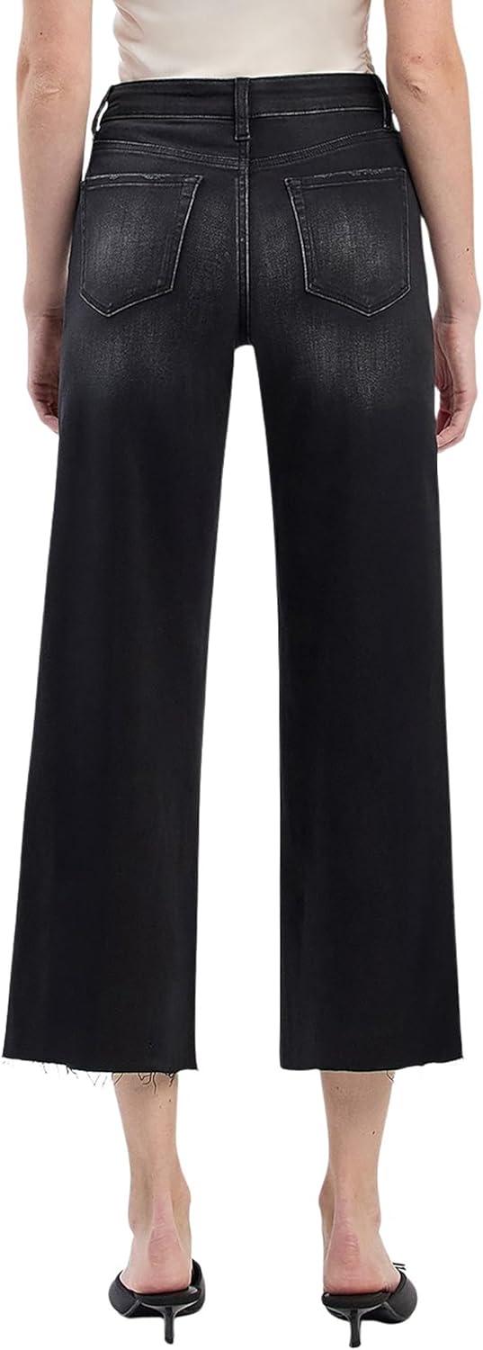 VERVET Women's Aileeah High Rise Slim Wide Leg Jeans - Image 2