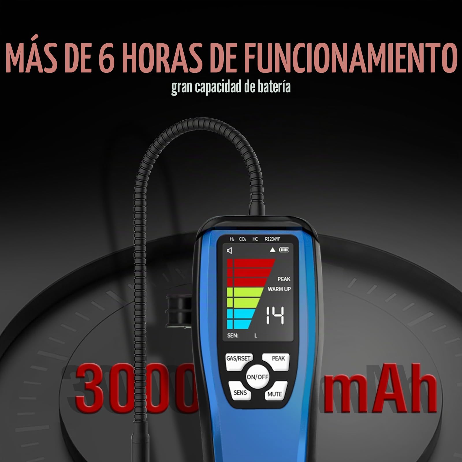 Detector de Fugas de refrigerante, ALD-200 Detector de Fugas de freón, Alimentado por batería, Detector de Fugas de Gas halógeno automotriz para R32 R454B R134A R410A R22 R1234YF R600a R290 CFC HCFC