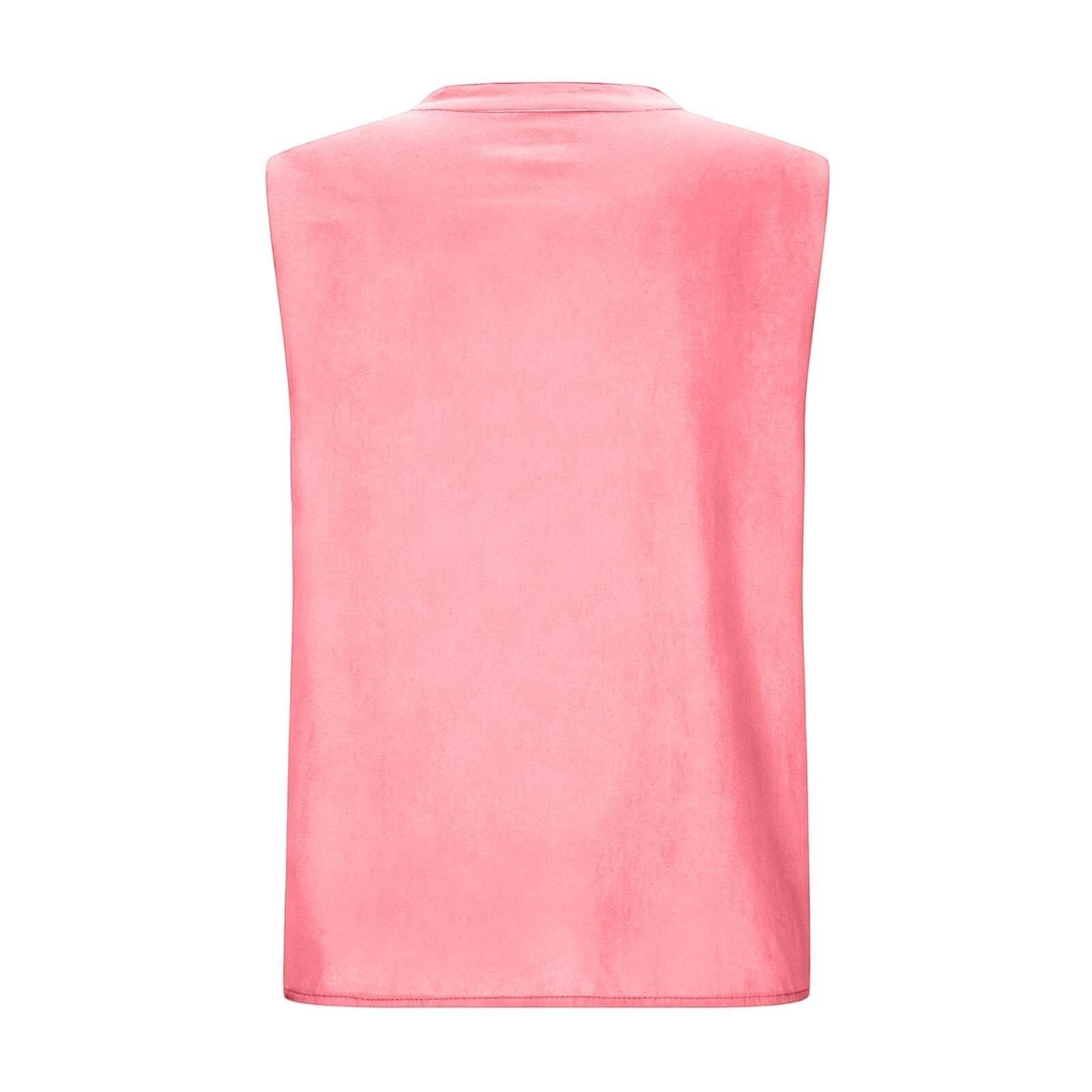 Top estivo da donna, in lino, senza maniche, con scollo a V, leggero e arioso
