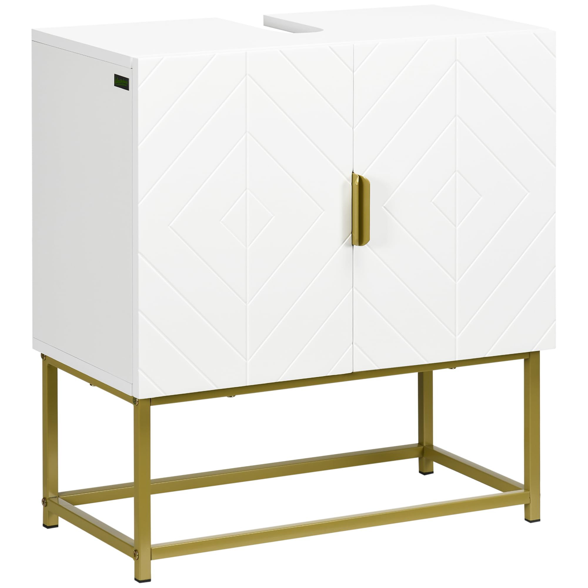 kleankin Meuble Salle de Bain sous Lavabo 60L x 30l x 65H cm Blanc