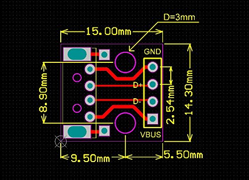 Adaptador USB A DIP, Convertidor De 4 Pin Para Placa PCB De 2,54mm