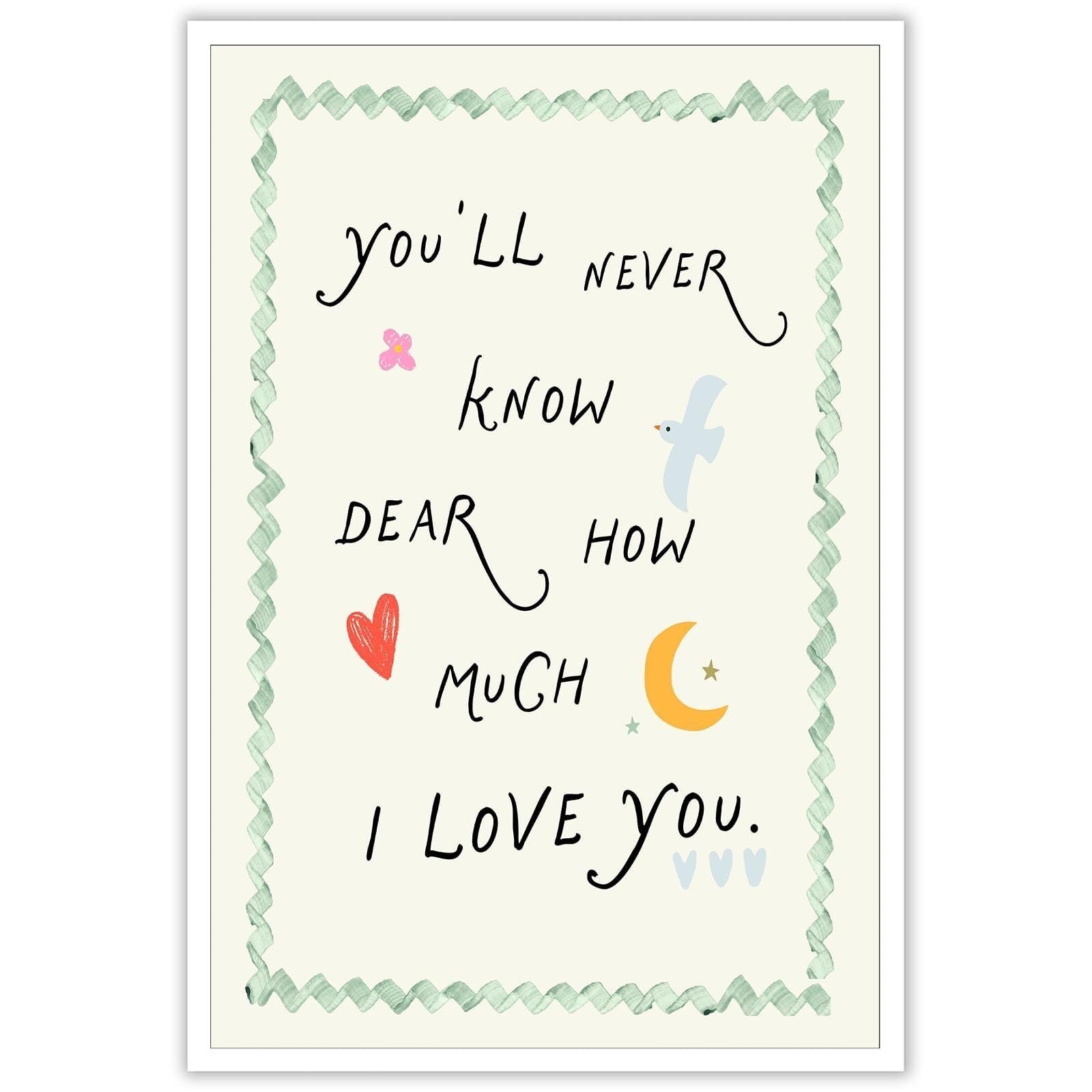 FOPURE Colorful Quote Canvas Print, You'll Never Know Dear Wall-Art for Bedroom, Boho Minimalist Nursery Decor, Shower Welcome Gift(Unframed,16x24inch(40x60cm))
