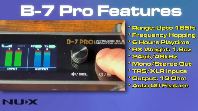 NUX B-7 PRO ワイヤレスイヤモニシステム Buy Nux B-7 PRO Wireless In-Ear Monitoring System | Sam Ash
