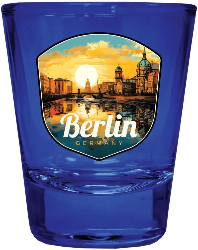 Pack de 2 Vasos Shot Azul Souvenir Berlín Alemania