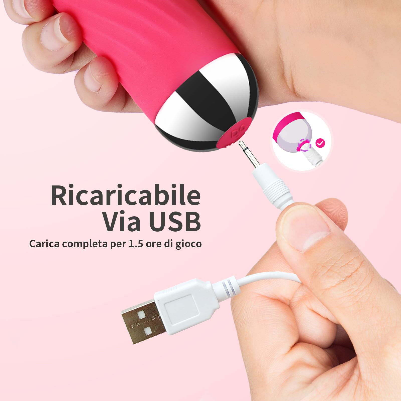 Vibratore - Stimolatore Clitoride Femminile con 8 Velocità e 20 Modalità,Sex Toys Vibratoreper Donna Professionale, PRYNTICIAI Vibratoreper Donna Clotoride (Rosa)