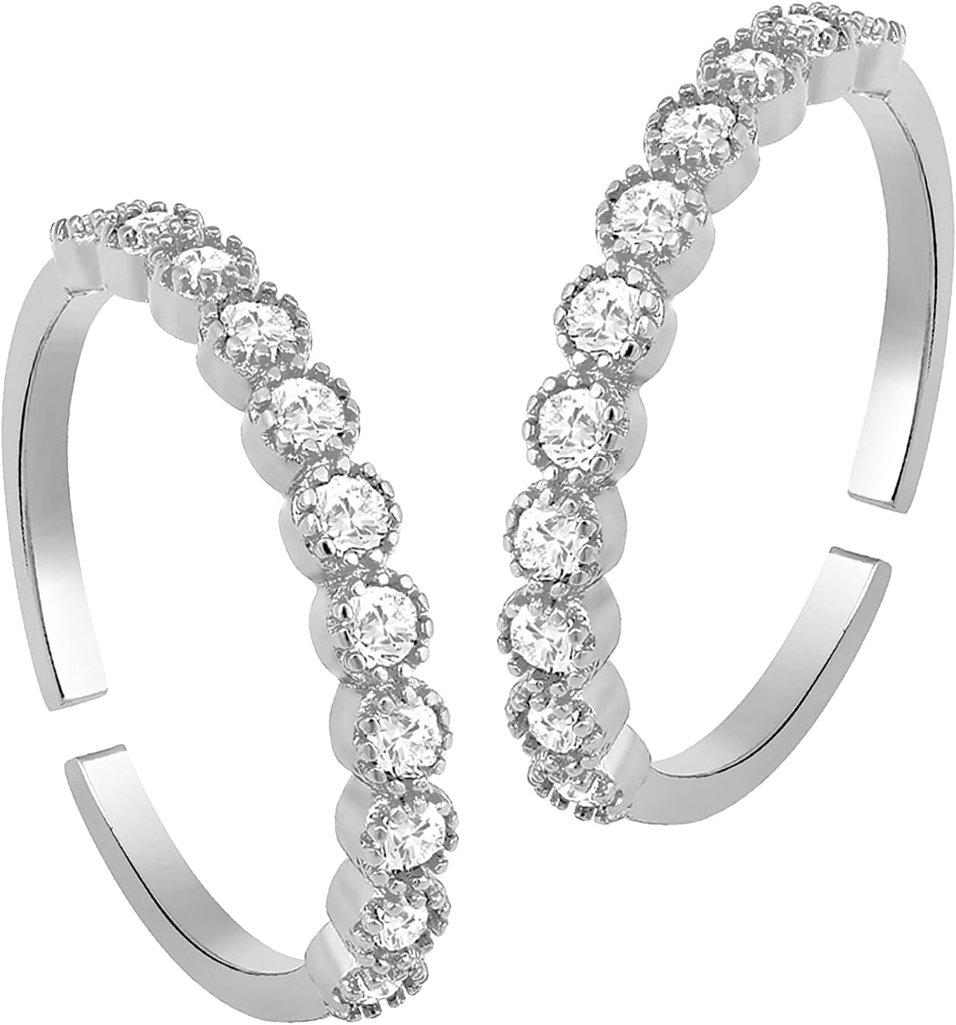 Aheli Cubic Zirconia Studded Adjustable Toe Ring Fancy Bichiya Jewellery for Women